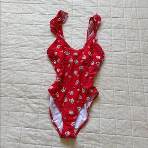 Vero Moda Red and Pink Floral Swimwear